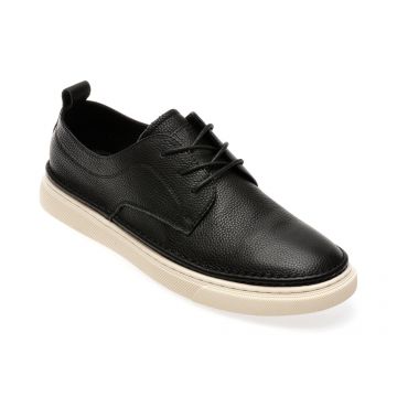 Pantofi casual OTTER negri, 5159, din piele naturala