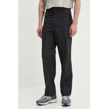 A-COLD-WALL* pantaloni Grisdale Storm Pant bărbați, culoarea negru, drept, ACWMB176