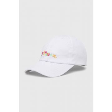 On Vacation șapcă de baseball din bumbac Enjoy culoarea alb, cu imprimeu, OVC C23