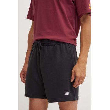 New Balance pantaloni scurti French Terry barbati, culoarea negru, MS41520BK