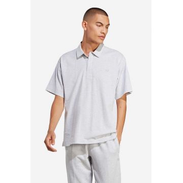 adidas Originals polo de bumbac culoarea gri, uni IC5120-grey