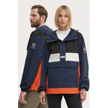 Helly Hansen geaca de ploaie culoarea albastru marin, de tranzitie, oversize