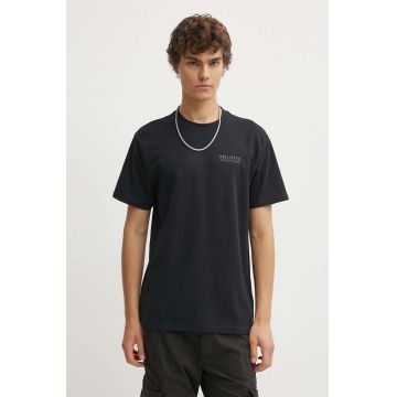 Hollister Co. tricou barbati, culoarea negru, cu imprimeu