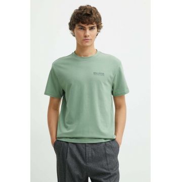 Hollister Co. tricou barbati, culoarea verde, cu imprimeu