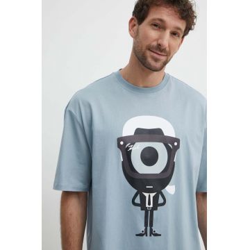 Karl Lagerfeld tricou din bumbac Dour Darcel X Karl barbati, cu imprimeu, 542270.755098