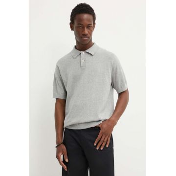 Levi's polo de bumbac culoarea gri, neted, A7294