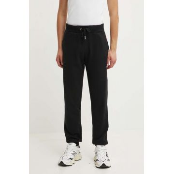 Superdry pantaloni de trening culoarea negru, neted