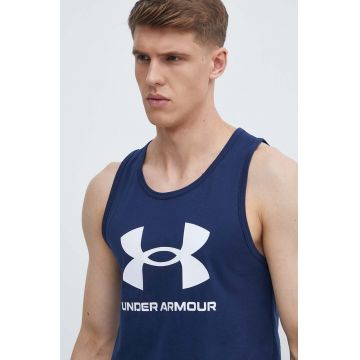 Under Armour tricou de antrenament Sportstyle culoarea albastru marin