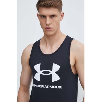 Under Armour tricou de antrenament Sportstyle culoarea negru