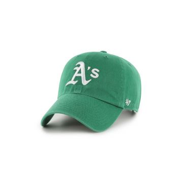 47 brand șapcă de baseball din bumbac MLB Oakland Athletics culoarea verde, cu imprimeu, B-NLRGW18GWS-KYA