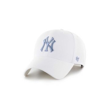 47 brand sapca MLB New York Yankees culoarea alb, cu imprimeu, B-MVPSP17WBP-WHN