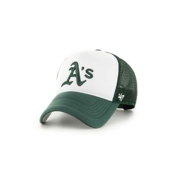 47 brand sapca MLB Oakland Athletics culoarea verde, cu imprimeu, B-TRTFM18KPP-DG