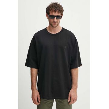 Alpha Industries tricou din bumbac Essentials RL barbati, culoarea negru, cu imprimeu, 146504