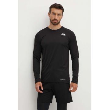 The North Face longsleeve sport Shadow culoarea negru, neted, NF0A87TVJK31