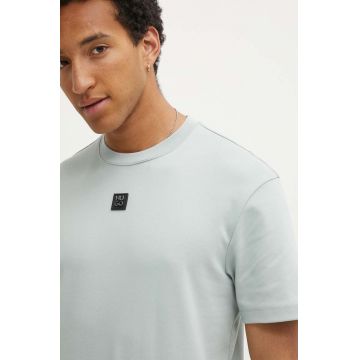 HUGO tricou din bumbac barbati, culoarea negru, neted, 50505201