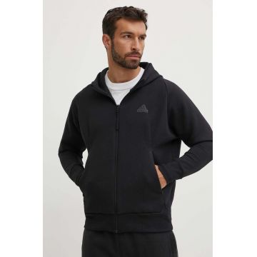 adidas bluza barbati, culoarea negru, cu glugă, neted, IN5089