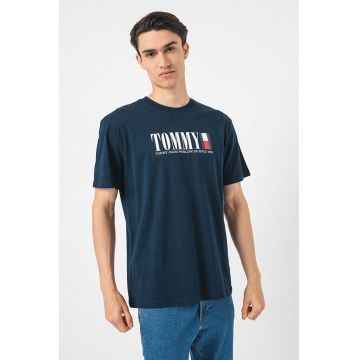 Tricou din bumbac cu logo supradimensionat