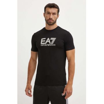 EA7 Emporio Armani tricou barbati, culoarea negru, cu imprimeu, PJVQZ.6DPT62