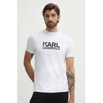 Karl Lagerfeld tricou barbati, culoarea alb, cu imprimeu, 543235.755087