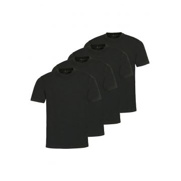 Set de tricouri de bumbac cu decolteu la baza gatului - 4 piese