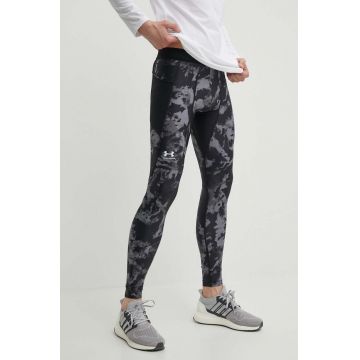 Under Armour leggins de antrenament HeatGear Iso-Chill Printed culoarea negru, modelator