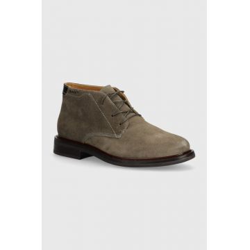 Gant pantofi de piele intoarsa St Fairkon barbati, culoarea gri, 29643758 G135