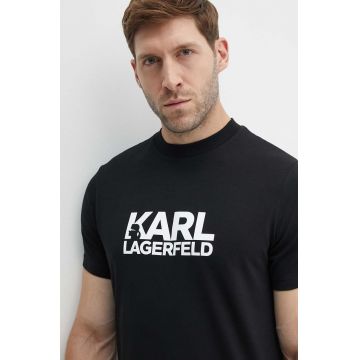 Karl Lagerfeld tricou barbati, culoarea negru, cu imprimeu, 543235.755087