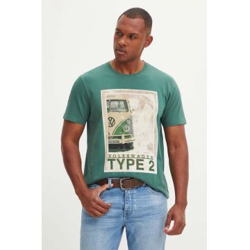 Medicine tricou din bumbac barbati, culoarea verde, cu imprimeu