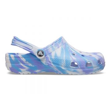 Saboți Crocs Classic Marbled Clog Multicolor - White/Oxygen