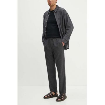 American Vintage pantaloni barbati, culoarea gri, drept, MDAK10BH24