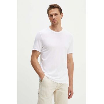 American Vintage tricou din bumbac barbati, culoarea alb, neted, MDEC1TH24