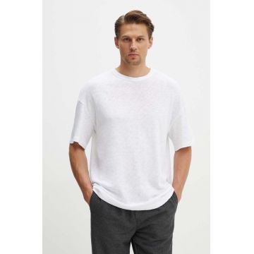 American Vintage tricou din bumbac barbati, culoarea alb, neted, MSON02DGH24