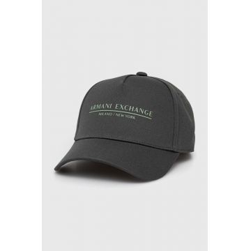 Armani Exchange șapcă de baseball din bumbac culoarea verde, cu imprimeu, 954202 CC150