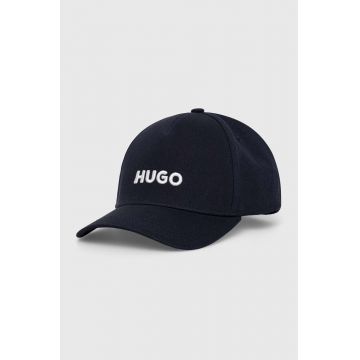 HUGO șapcă de baseball din bumbac culoarea albastru marin, cu imprimeu, 50518901