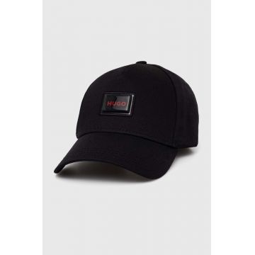 HUGO șapcă de baseball din bumbac culoarea negru, cu imprimeu, 50519229