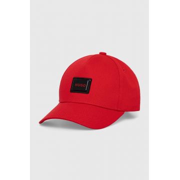 HUGO șapcă de baseball din bumbac culoarea rosu, cu imprimeu, 50519229