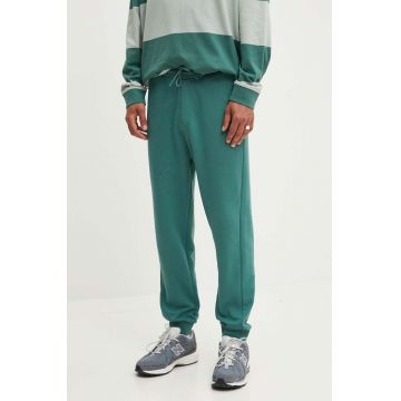 Hugo Blue pantaloni de trening din bumbac culoarea verde, neted, 50522360