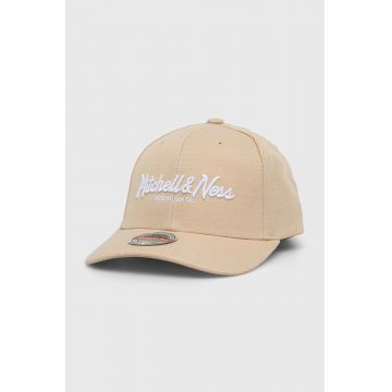 Mitchell&Ness șapcă din amestec de lână culoarea bej, cu imprimeu