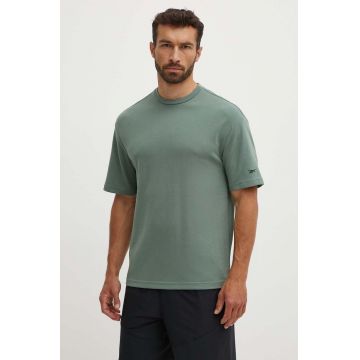 Reebok tricou Active Collective barbati, culoarea verde, neted, 100075747