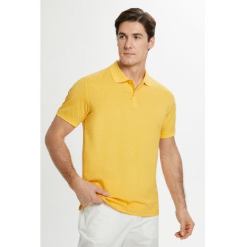 Tricou polo texturat de bumbac