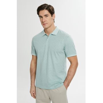 Tricou polo texturat de bumbac