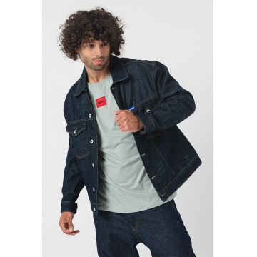 Jacheta regular fit de denim cu buzunare aplicate pe piept