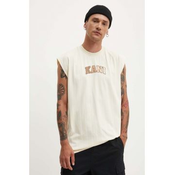 Karl Kani tricou din bumbac barbati, culoarea bej, 6031486