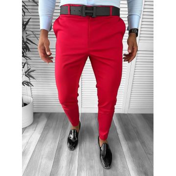 Pantaloni barbati eleganti rosii B1734 E 8-5 ~