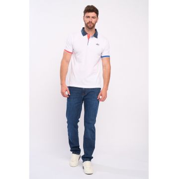 Tricou polo de bumbac cu fenta cu nasturi