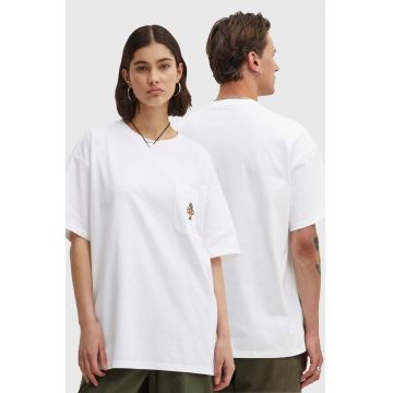 Converse tricou din bumbac culoarea alb, cu imprimeu, 10026445-A02