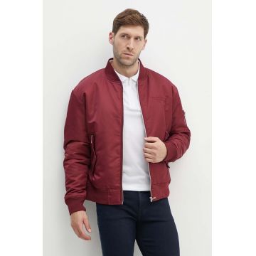 Karl Lagerfeld geaca bomber barbati, culoarea bordo, de tranzitie