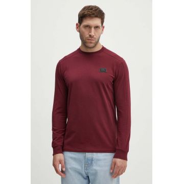 Karl Lagerfeld longsleeve barbati, culoarea bordo, cu imprimeu