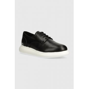 Karl Lagerfeld pantofi de piele GRANBY barbati, culoarea negru, KL22330