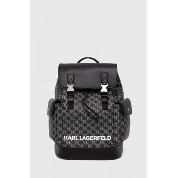 Karl Lagerfeld rucsac barbati, culoarea negru, mare, modelator, 245M3010